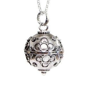 16mm Relaxation Sterling Silver Harmony Ball 30" Necklace